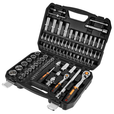 Neo Tools Набір інструментів, набір торцевих головок, 86шт, 1/2", 1/4", CrV, кейс