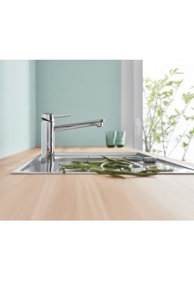 Grohe Змішувач для кухні BauClassic, довж.виливу - 222мм, поворотний, 1важіль, хром