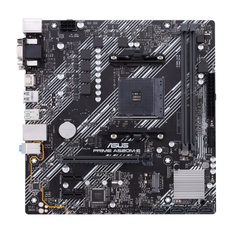 ASUS Материнcька плата PRIME A520M-E/CSM sAM4 A520 2xDDR4 HDMI D-Sub DVI mATX