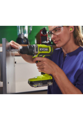 Ryobi Шурупокрут-дриль акумуляторний ONE+ RDD18-1C20S 18В 1х2А·год ЗП 52Нм 450·1750об·хв 1.1кг сумка