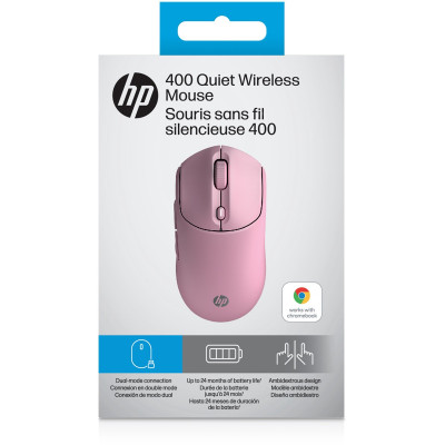 HP Миша HP 400 Quiet, WL/BT, розовий