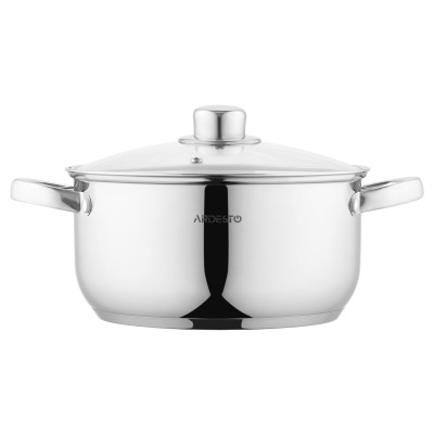 ARDESTO Кастрюля Gemini Gourmet, скляна кришка, 3.8 л, нержавіюча сталь