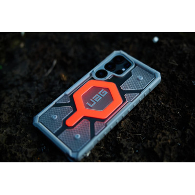 UAG Чохол+ремінець для Samsung Galaxy S25 Ultra, Pathfinder Clear with Magnet Bundle, Active Lava Lanyard