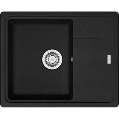 Franke Мийка кухонная Basis, фраграніт, прямокутник, з крилом, 620х500х200мм, чаша - 1, накладна, BFG 611-62, чорний матовий