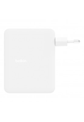 Belkin Зарядний пристрій мережевий 140Вт 3хUSB-С GAN PD PPS, USB-A, білий