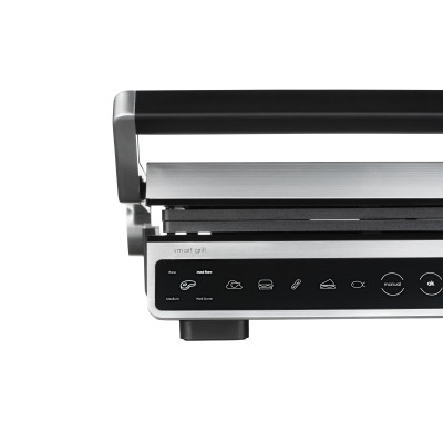 ARDESTO Гриль прижимний 2000Вт, темп. режимів-6, з`ємні пластини, розкриття на 180°, сріблястий