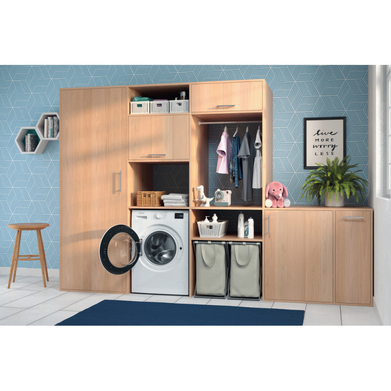 Indesit Пральна машина фронтальна, 6кг, 1000, A+++, 44.6см, дисплей, пара, інвертор, білий