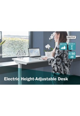 Digitus Стіл Electric Height Adjustable, 73-123cm, white