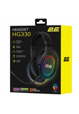 2E Gaming Гарнітура ігрова HG330, 7.1, USB-A, RGB, 2м, чорний