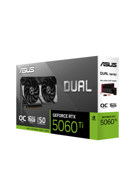 ASUS Відеокарта GeForce RTX 5060 TI 16GB GDDR7 OC DUAL-RTX5060TI-O16G