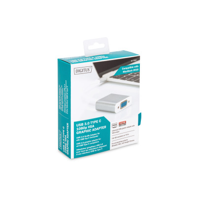 Digitus Адаптер USB 3.0 - VGA Full HD, M/F, 0.2 m