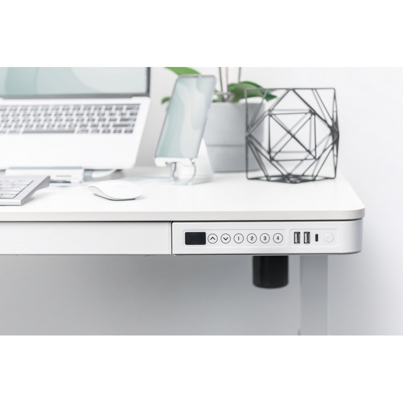 Digitus Стіл Electric Height Adjustable, 72-121cm, 3хUSB, white