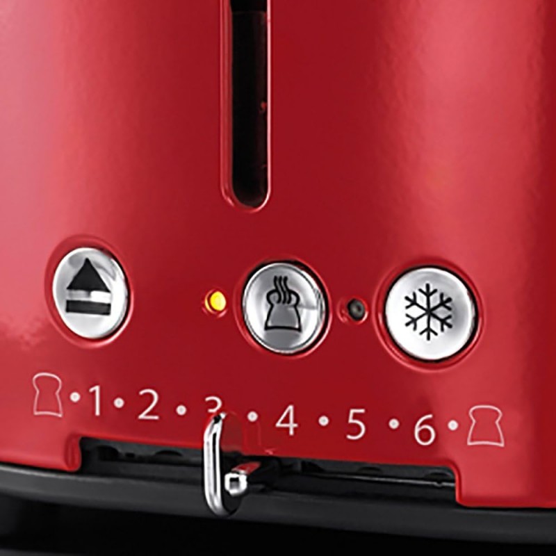 Russell Hobbs Тостер Retro, 1100Вт, метал, червоно-срібний