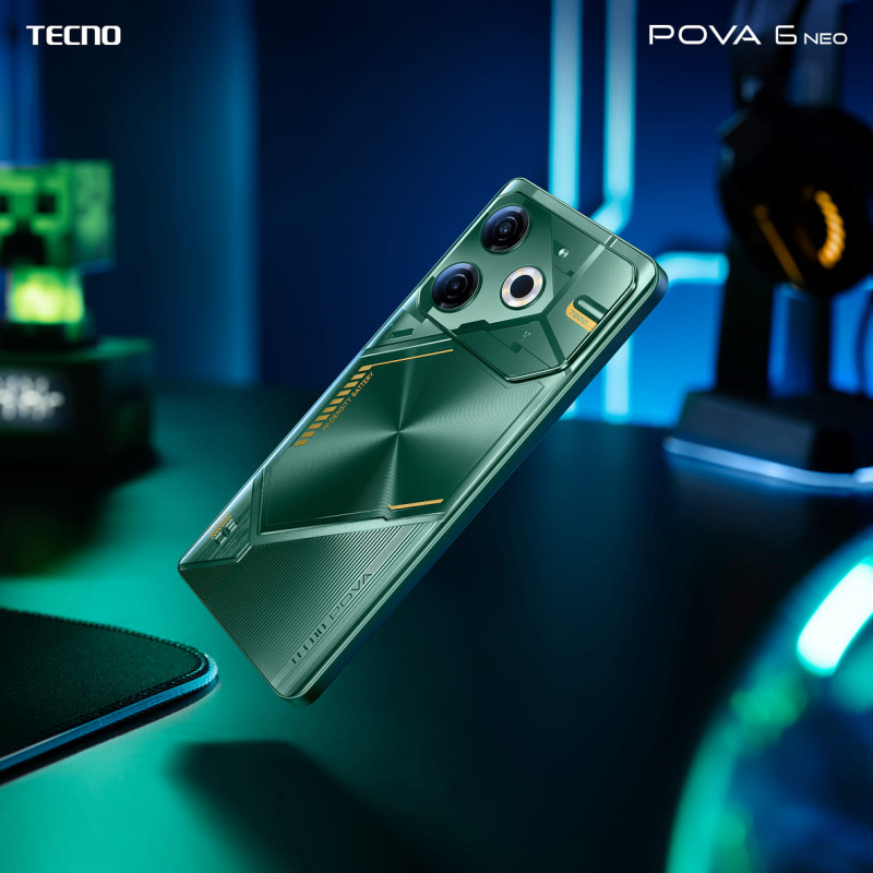 TECNO Смартфон POVA 6 NEO (LI6) 6.78" 8/256ГБ, 2SIM, 7000мА•год, Comet Green