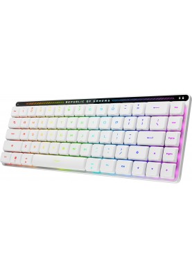 ASUS Клавіатура механічна ROG Falchion RX Low Profile, 68key, Red Switch, USB-A/WL/BT, EN/UK, RGB, білий