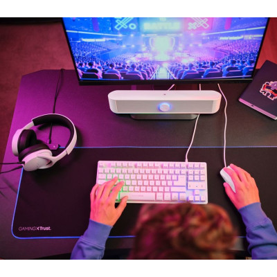 Trust Акустична система GXT 619 Thorne Саундбар, USB/AUX, RGB, Білий