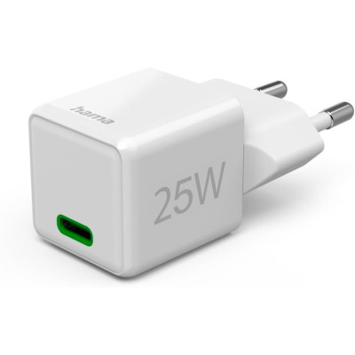 HAMA Зарядний пристрій мережевий 25Вт USB-С, PD, білий
