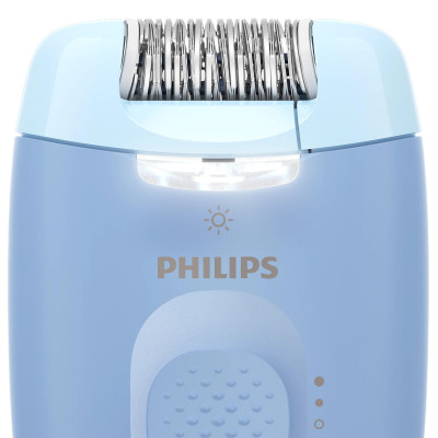 Philips Епілятор Series 2000 дисковий, від мережі, сух., насадок-2, з підсвіткою, блакитний