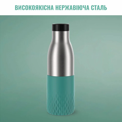 Tefal Термопляшка Tefal Bludrop soft touch, 700мл, нержавіюча сталь, зелений Tefal Термопляшка Tefal Bludrop soft touch, 700мл, нержавіюча сталь, зелений