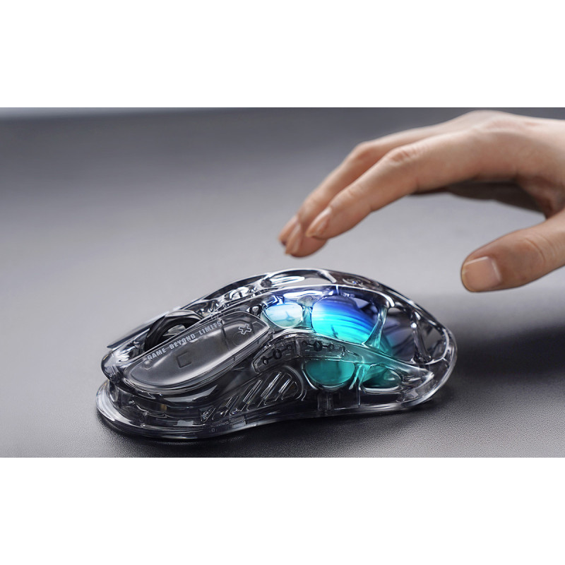 GravaStar Миша Mercury M2, BT/WL/USB-A, RGB, чорно-прозорий