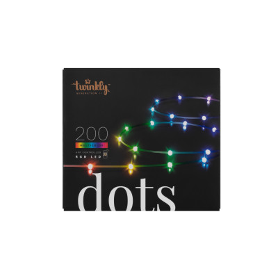 Twinkly Гірлянда Smart LED Twinkly Dots Lights RGB 200 Gen II, IP44, 10м, кабель прозорий