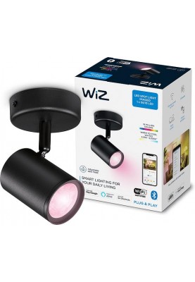 WiZ Світильник точковий накладний розумний IMAGEO Spots, 1х5W, 2200-6500K, RGB, Wi-Fi, чорний