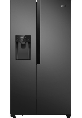 Gorenje Холодильник SBS, 179x68x91см, 2 дв., Х- 368л, М- 167л, A++, NF Plus, Інвертор, диспенсер, Дисплей, чорний