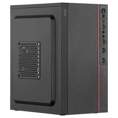 2E Корпус TeamX TMX03 з БЖ 2E ATX400W, 2xUSB2.0, 1x80мм, VGA 220мм, mATX, чорний