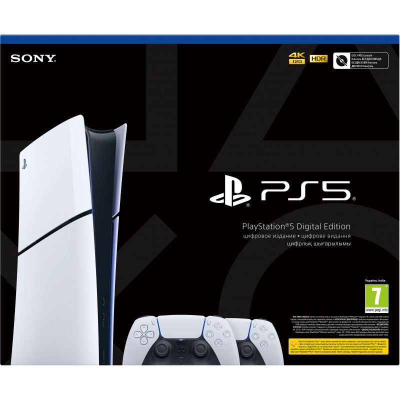 PlayStation Ігрова консоль 5 Slim Digital Edition (2 геймпади Dualsense)