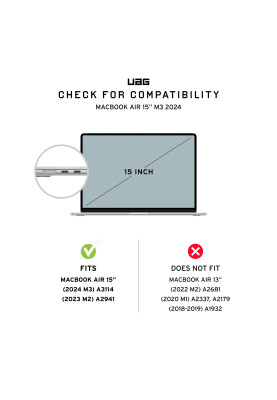 UAG Чохол для MacBook Air 15" (2023-2025), Plyo, Ice/Black