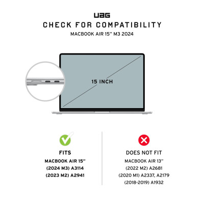 UAG Чохол для MacBook Air 15" (2023-2025), Plyo, Ice/Black