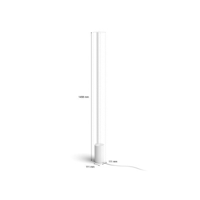 Philips Hue Торшер розумний Signe, 2000K-6500K, RGB, Gradient, ZigBee, димування, 145см, білий