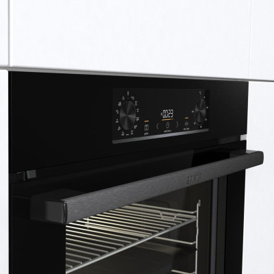 Gorenje Духовий шафа електричний, 77л, A+, пара, дисплей, піроліз, чорний