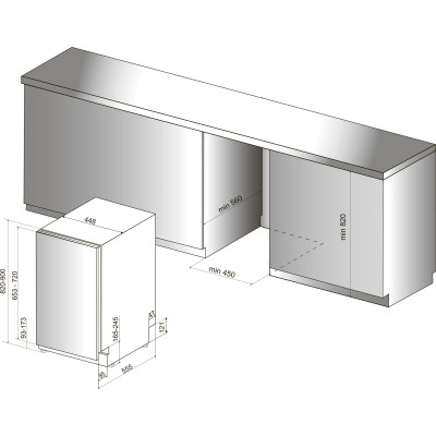 Hotpoint Посудомийна машина Hotpoint вбудована, 10компл., A+++, 45см, дисплей, інвертор, 3й кошик, білий