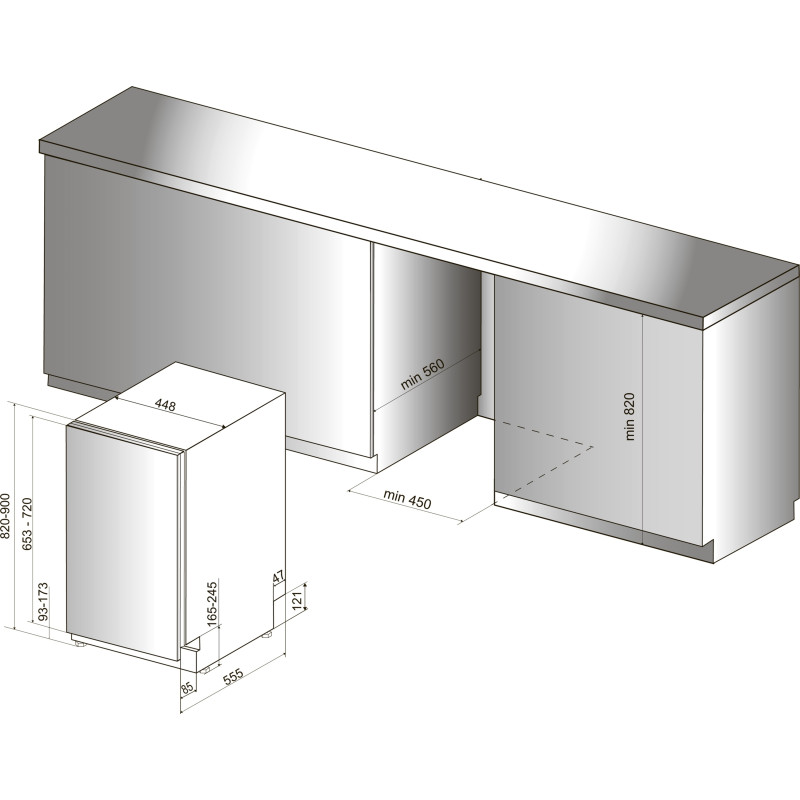 Hotpoint Посудомийна машина Hotpoint вбудована, 10компл., A+++, 45см, дисплей, інвертор, 3й кошик, білий