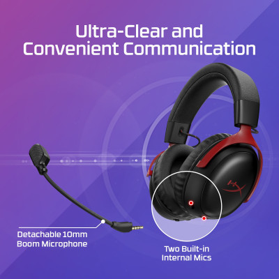 HyperX Гарнітура ігрова Cloud III S, WL/USB-A/USB-C, чорно-червоний
