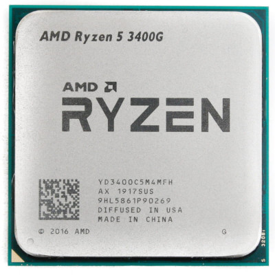 AMD Центральний процесор Ryzen 5 3400G 4C/8T 3.7/4.2GHz Boost 4Mb Radeon RX Vega 11 GPU Picasso AM4 65W TRAY