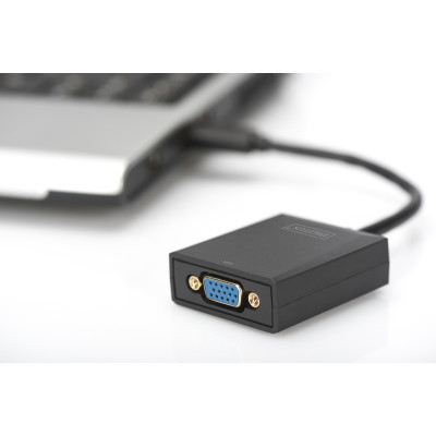 Digitus Адаптер USB 3.0 - VGA Full HD, M/F, 0.15 m