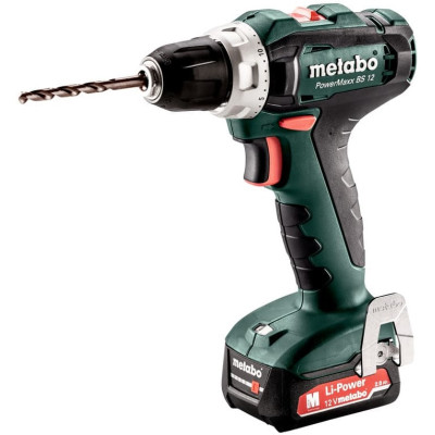 Metabo Шуруповерт-дриль PowerMaxx SB 12 Set, 2x2Ah, з/п, кофр, набір
