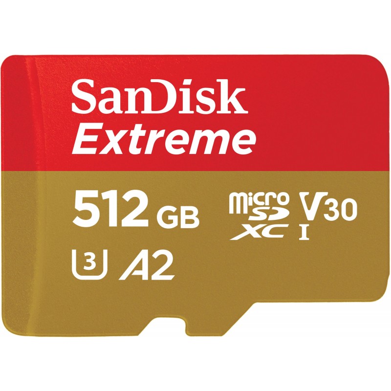 SanDisk Карта пам'яті microSD 512GB C10 UHS-I U3 R190/W130MB/s Extreme V30 + SD