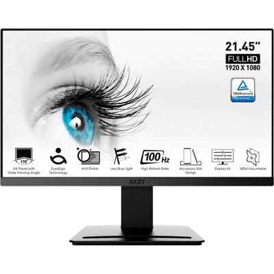 MSI Монітор 21.45" PRO MP223 D-Sub, HDMI, Audio, VA, 100Hz, 4ms, sRGB 99%