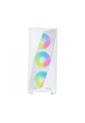 2E Gaming Корпус Aruba G3313W, без БЖ 1xUSB3.0, 2xUSB2.0, 5x120мм ARGB, VGA 300мм, LCS ready, HUB, TG Side Panel, ATX, білий