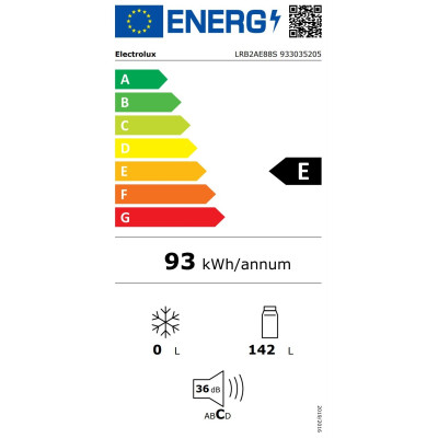 Electrolux Холодильна камера Electrolux вбудована, 87.3x55х55, 142л, E, ST, білий