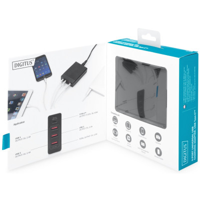 Digitus Зарядний пристрій 4 Port Universal USB