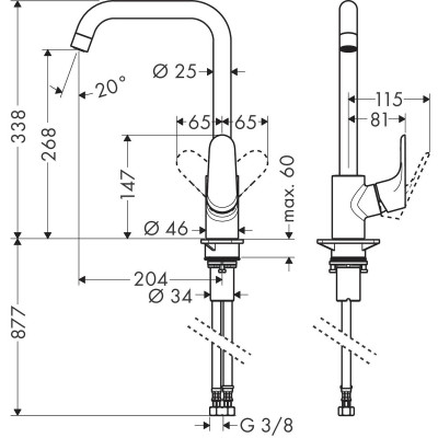 Hansgrohe Змішувач Focus для кухонної мийки 31820670
