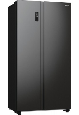 Gorenje Холодильник SBS 179х67х92см, 2 двері, 356(191)л, А++, NF+, Інв., Зона св-ті, Зовн. Диспл, чорний