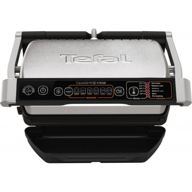 Tefal Гриль притискний OptiGrill+ Initial 2000Вт, темп. режимів-5, знімні пластини, метал