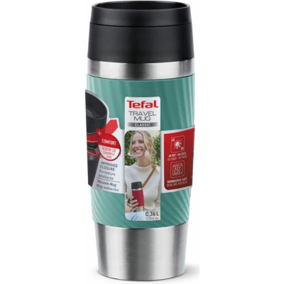 Tefal Термочашка Travel Mug Classic Twist, 360мл, нержавіюча сталь, зелений