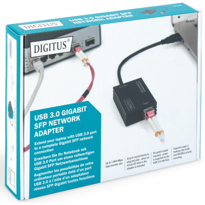 Digitus Адаптер USB-A > SFP, USB 3.0 Gigabit Network