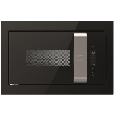 Gorenje Мікрохвильова піч вбудовувана ORAITO, 23л, електр. управл., 900Вт, гриль, дисплей, чорний